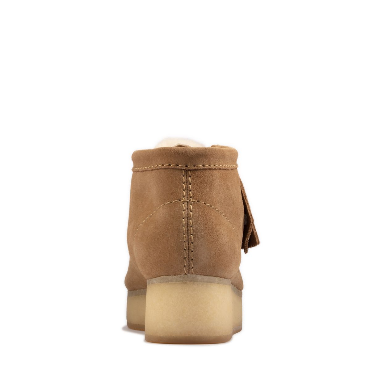 Women's Clarks Originals Wallabee Wedge in Light Tan Suede