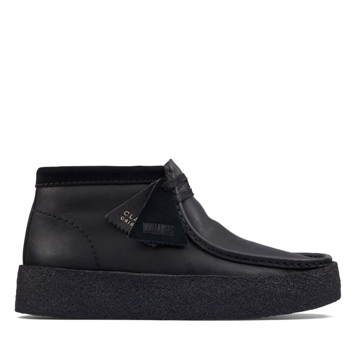 Women's Clarks Originals Wallabee Cup Boot in Black Leather