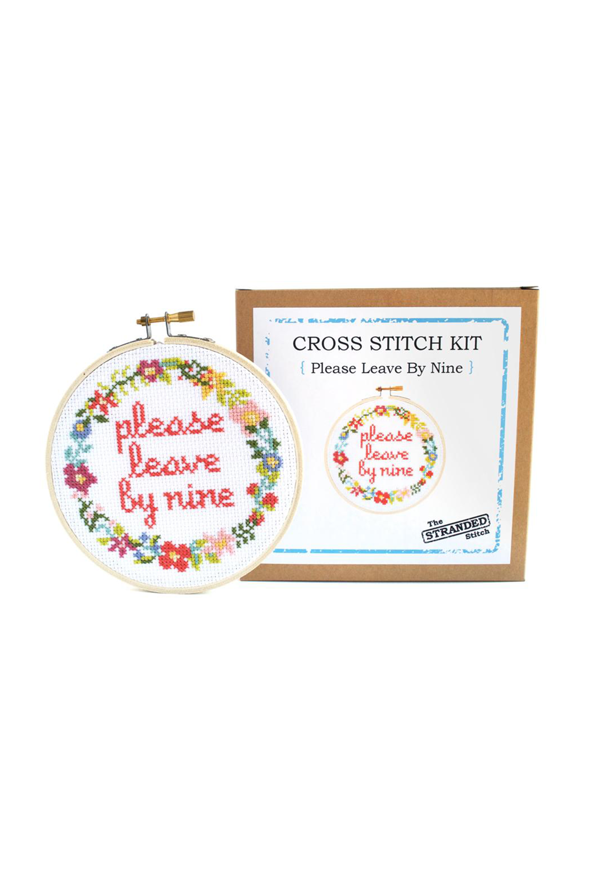 Please Leave By Nine DIY Cross Stitch Kit