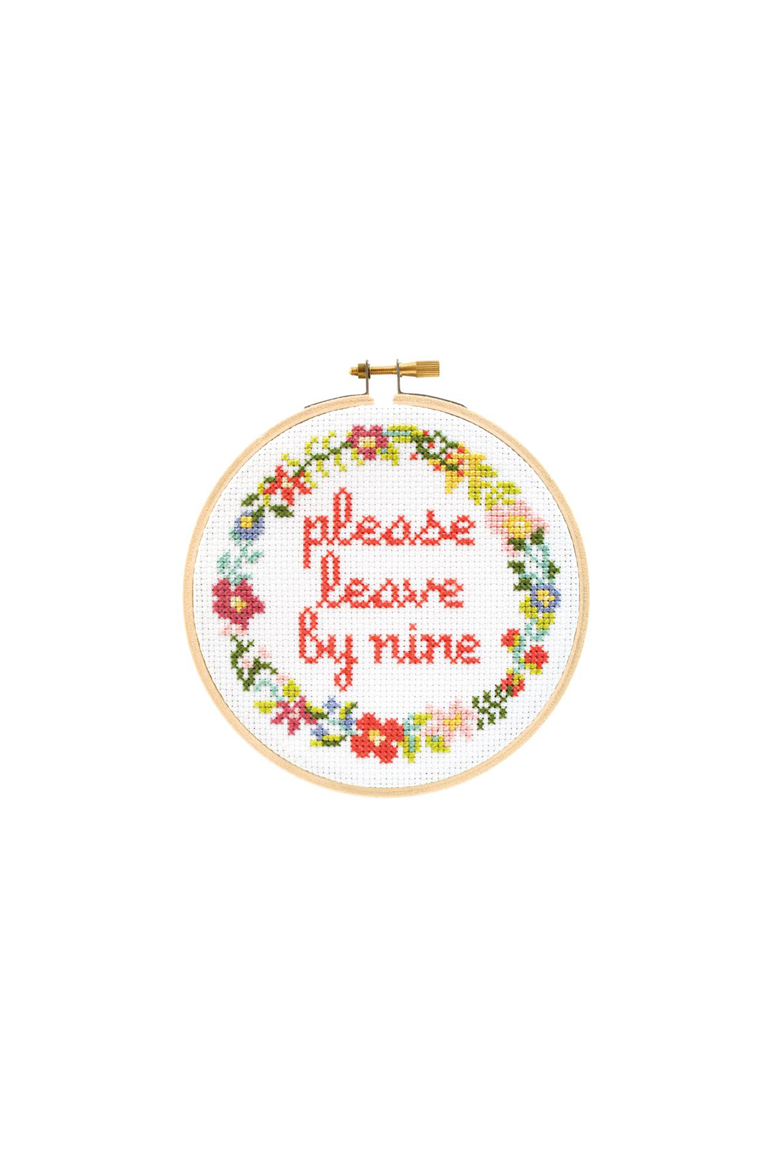 Please Leave By Nine DIY Cross Stitch Kit