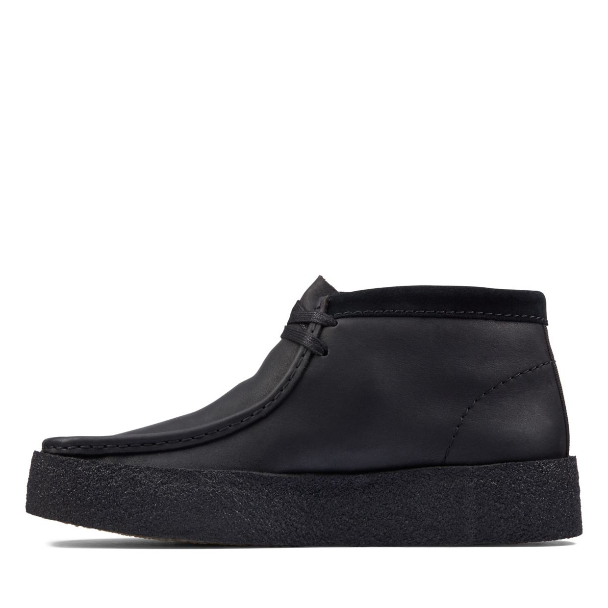 Women's Clarks Originals Wallabee Cup Boot in Black Leather