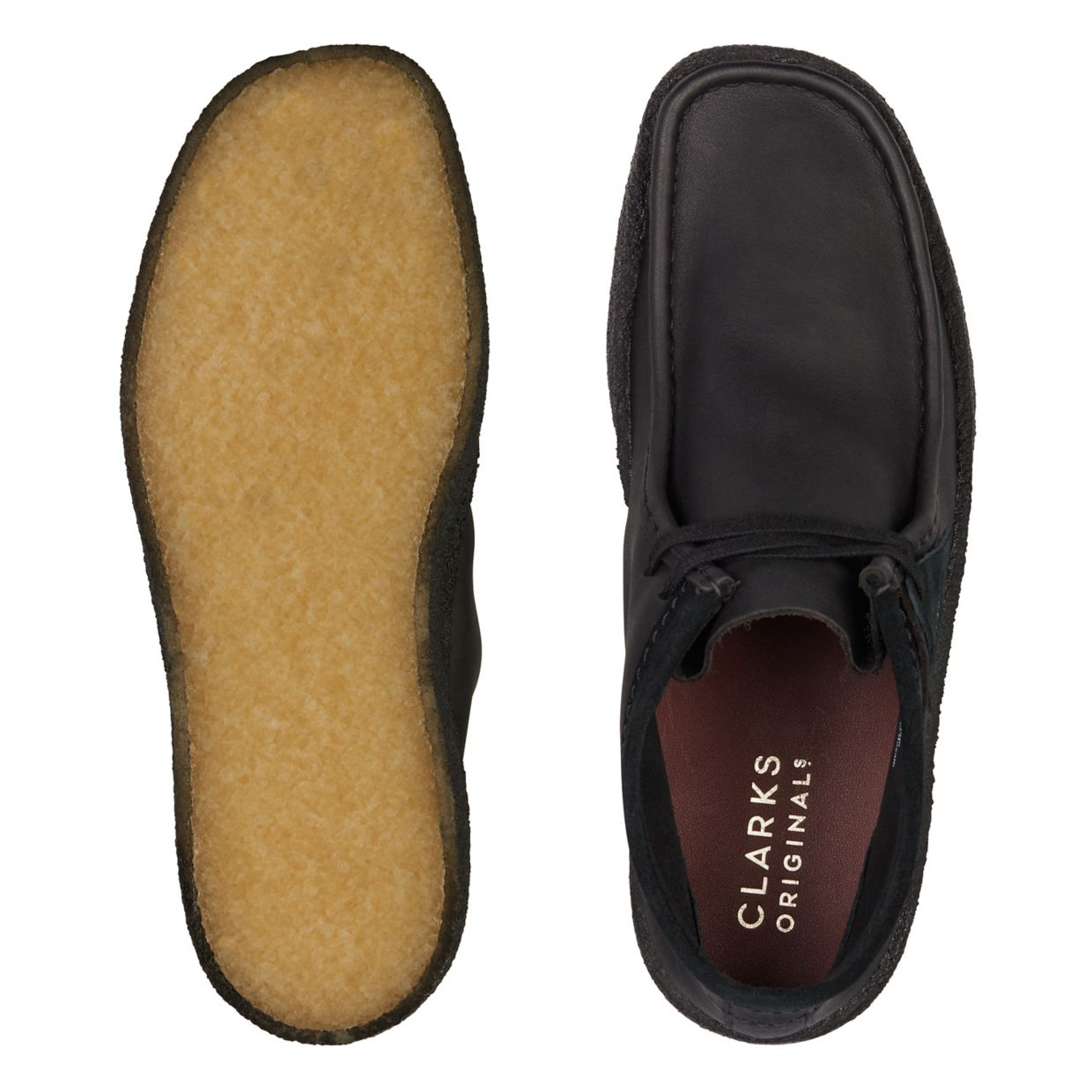 Women's Clarks Originals Wallabee Cup Boot in Black Leather